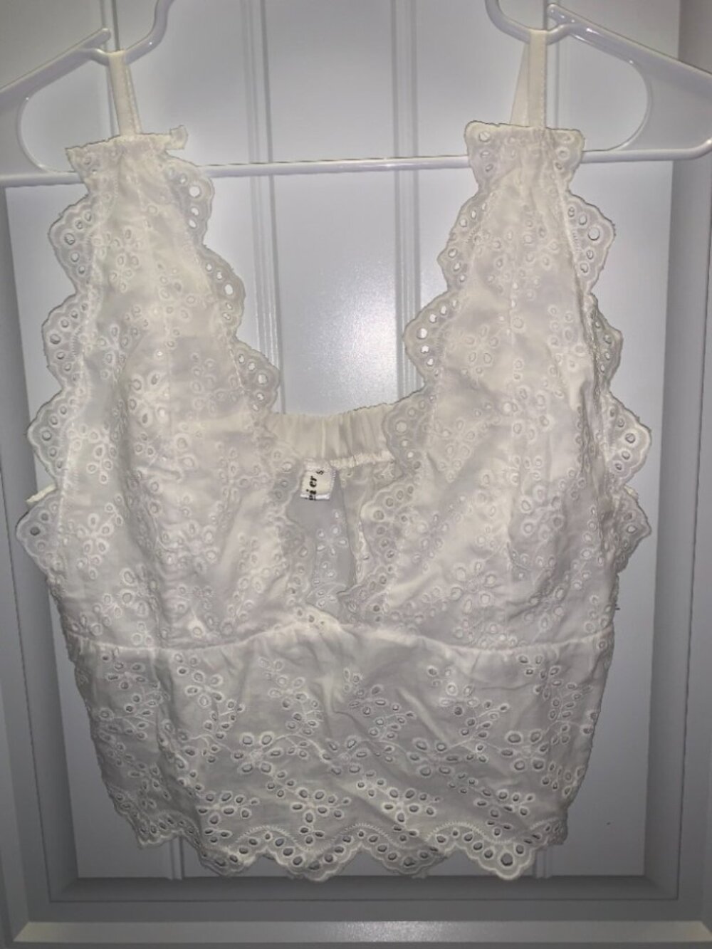 White Eyelet Crop Top